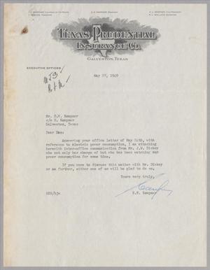 [Letter from S. E. Kempner to D. W. Kempner, May 27, 1949]