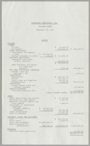 Sugarland Industries, Inc. Balance Sheet, December 31, 1957