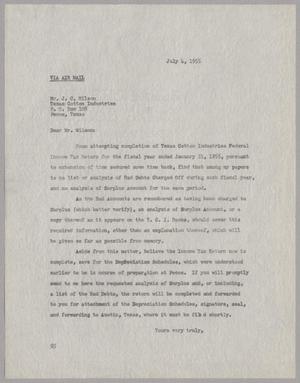 [Letter from Harris L. Kempner, Jr. to J. C. Wilson, July 4, 1955]