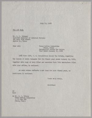 [Letter from Harris L. Kempner, Jr. to R. L. Phinney, July 13, 1956]