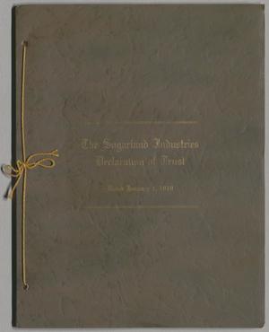 Primary view of object titled '[Sugarland Industries Declaration of Trust]'.