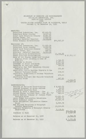 [Sugarland Industries Pension Fund Account, Financial Statements, January 1-December 31, 1959]