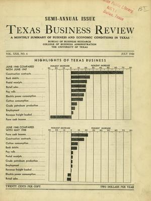 Texas Business Review, Volume 22, Issue 6, July 1948