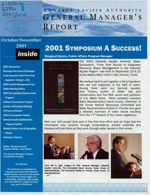 Edwards Aquifer Authority General Manager's Report, October/November 2001