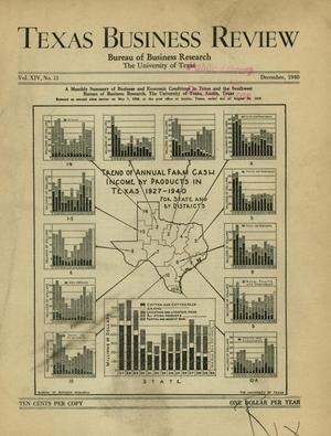 Primary view of object titled 'Texas Business Review, Volume 14, Issue 11, December 1940'.