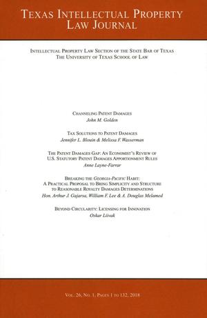 Primary view of object titled 'Texas Intellectual Property Law Journal, Volume 26, Number 1, 2018'.