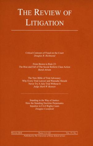 Primary view of object titled 'The Review of Litigation, Volume 37, Number 1, Winter 2018'.