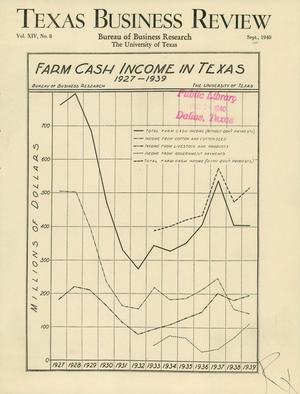 Primary view of Texas Business Review, Volume 14, Issue 8, September 1940