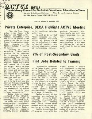ACTVE News, Volume 8, Number 10, November 1977