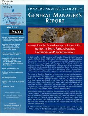 Edwards Aquifer Authority General Manager's Report, March 2005