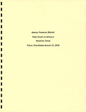 Primary view of object titled 'Texas First Court of Appeals Annual Financial Report: 2018'.