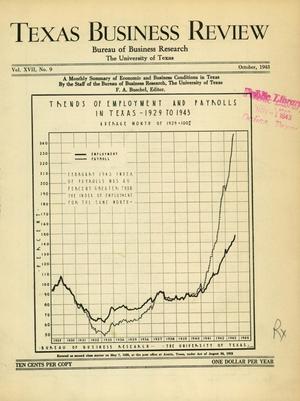 Primary view of object titled 'Texas Business Review, Volume 17, Issue 9, October 1943'.