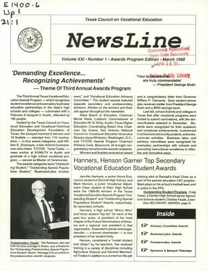 Primary view of object titled 'NewsLine, Volume 21, Number 1, March 1990'.
