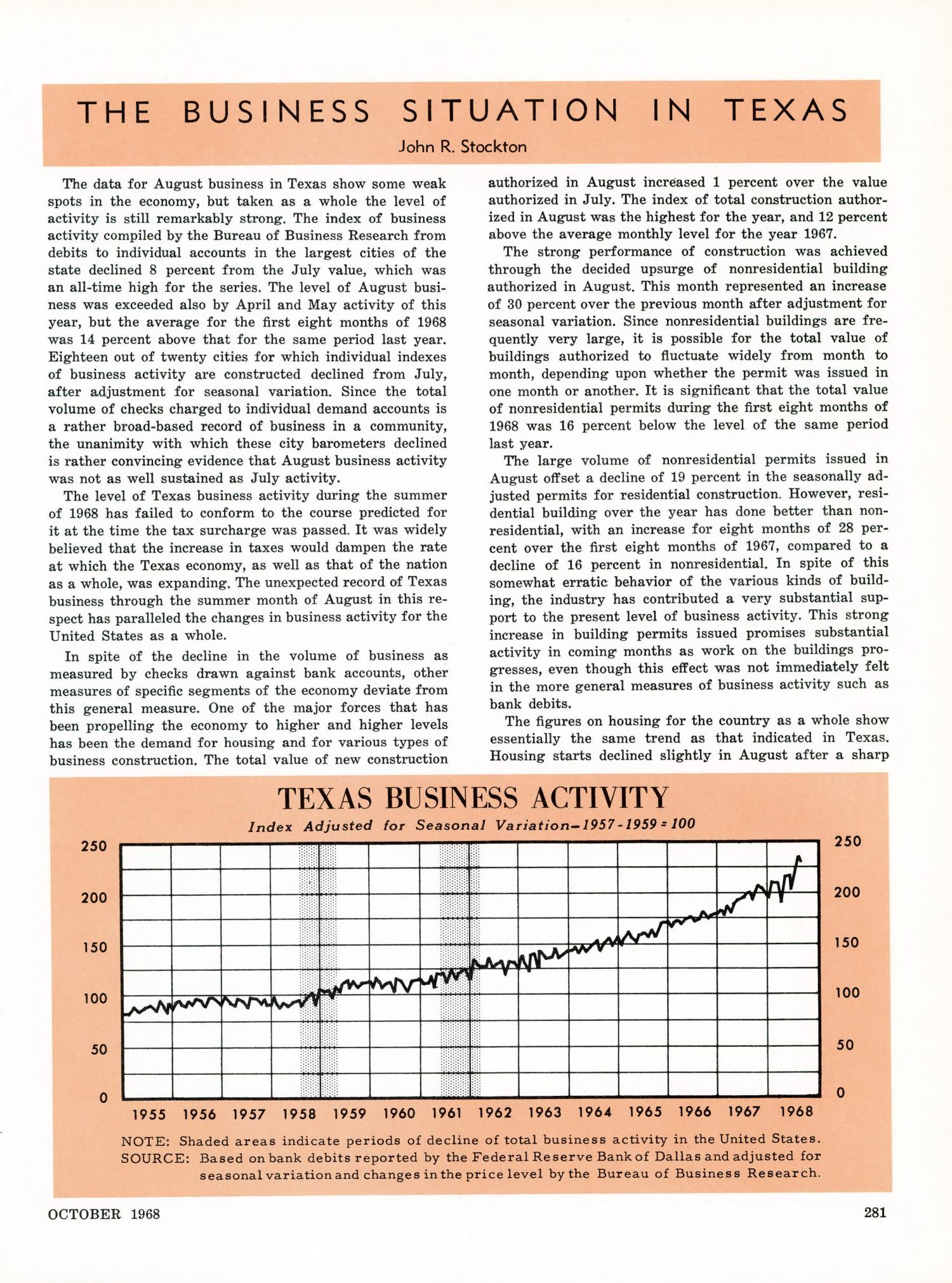 Texas Business Review, Volume 42, Issue 10, October 1968
                                                
                                                    281
                                                