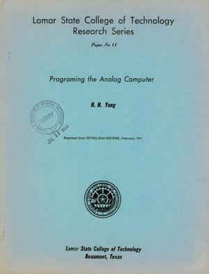 Primary view of object titled 'Programming the Analog Computer'.