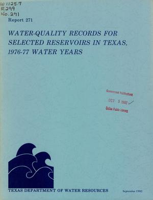 Water-Quality Records for Selected Reservoirs in Texas, 1976-77 Water Years