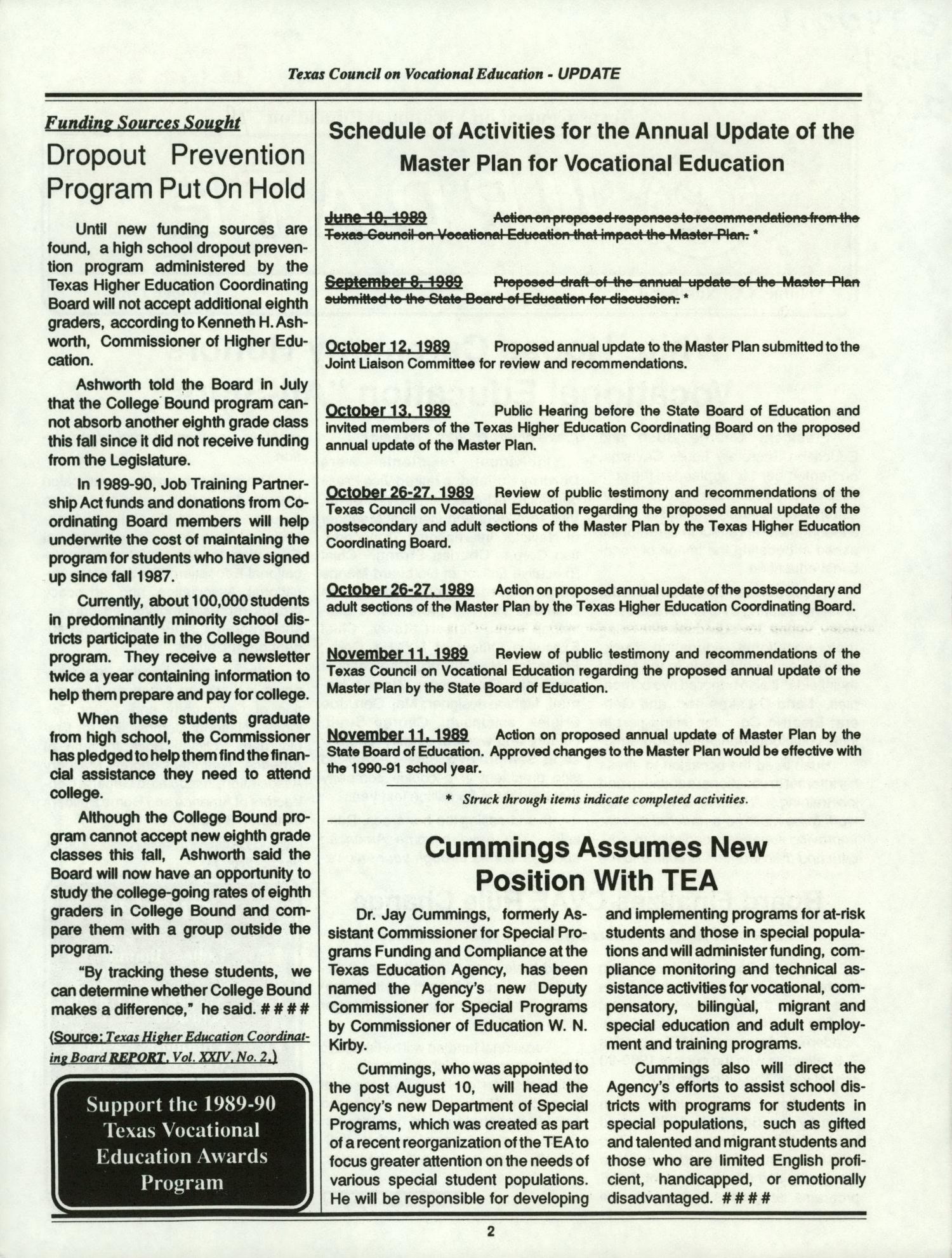 Update, Volume 20, Number 4, October 1989
                                                
                                                    2
                                                