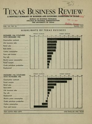 Texas Business Review, Volume 20, Issue 12, January 1947