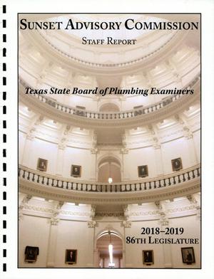Primary view of object titled 'Sunset Commission Staff Report: Texas State Board of Plumbing Examiners'.