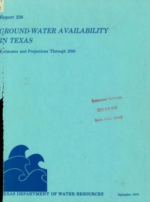 Ground-Water Availability in Texas: Estimates and Projections Through 2030