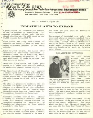 ACTVE News, Volume 6, Number 8, August 1975