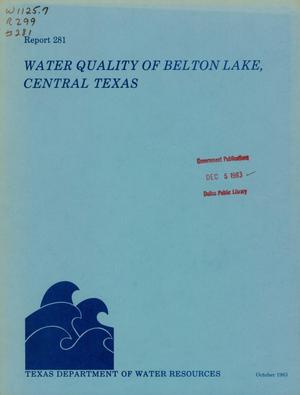Primary view of Water Quality of Belton Lake, Central Texas