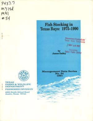 Primary view of object titled 'Fish Stocking in Texas Bays: 1975-1990'.
