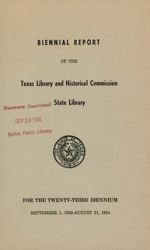 Biennial Report of the Texas Library and Historical Commission State Library: 1952-1954