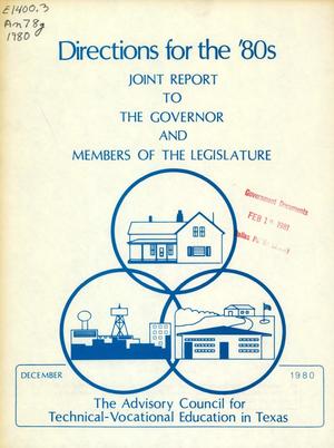 Directions for the '80s Joint Report to the Governor and Members of the Legislature