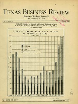 Primary view of object titled 'Texas Business Review, Volume 17, Issue 12, January 1944'.