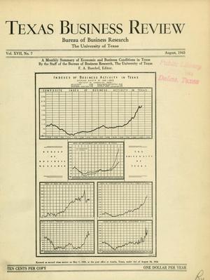 Primary view of object titled 'Texas Business Review, Volume 17, Issue 7, August 1943'.