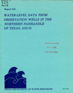 Primary view of object titled 'Water-Level Data from Observation Wells in the Northern Panhandle of Texas, 1972-78'.