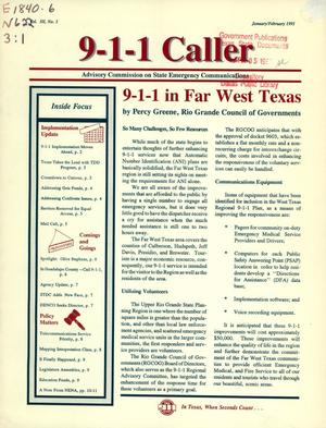 9-1-1 Caller, Volume 3, Number 1, January/February 1991