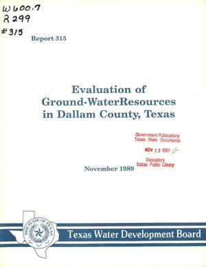 Evaluation of Ground-Water Resources in Dallam County, Texas
