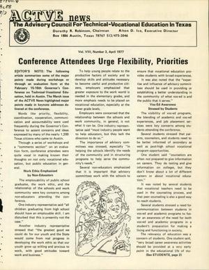 ACTVE News, Volume 8, Number 3, April 1977