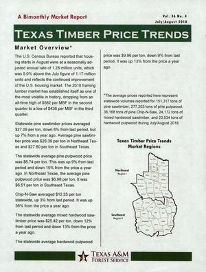 Primary view of object titled 'Texas Timber Price Trends, Volume 36, Number 4, July/August 2018'.