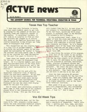 Primary view of object titled 'ACTVE News, Volume 12, Number 1, January 1981'.