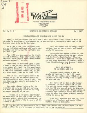 Texas First, Volume 1, Number 8, April 1977