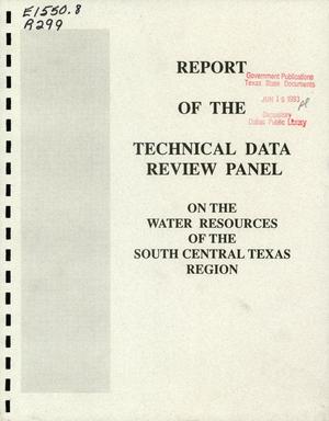 Primary view of Report of the Technical Data Review Panel on the Water Resources of the South Central Texas Region