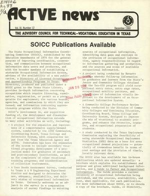 Primary view of object titled 'ACTVE News, Volume 11, Number 12, December 1980'.