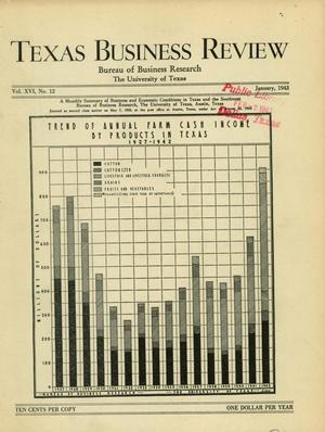 Primary view of object titled 'Texas Business Review, Volume 16, Issue 12, January 1943'.