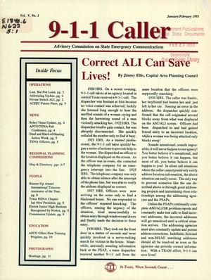 9-1-1 Caller, Volume 5, Number 1, January/February 1993