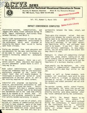 ACTVE News, Volume 7, Number 3, March 1976