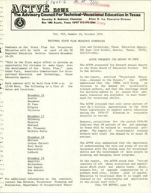 ACTVE News, Volume 7, Number 10, October 1976
