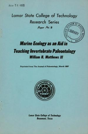 Marine Ecology as an Aid in Teaching Invertebrate Paleontology