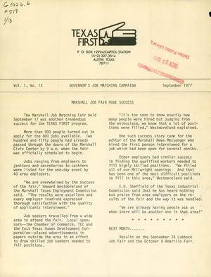 Texas First, Volume 1, Number 13, September 1977