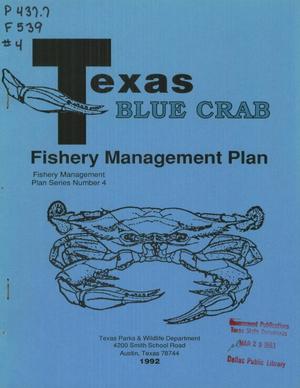 Primary view of object titled 'Fishery Management Plan for the Blue Crab Fishery in Texas Waters'.