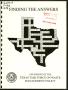 Primary view of Finding the Answers: 1989 Report of the Texas Task Force on Waste Management Policy