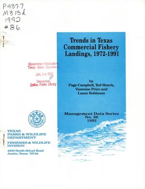 Trends in Texas Commercial Fishery Landings, 1972-1991