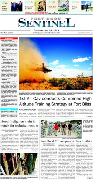 Fort Hood Sentinel (Fort Hood, Tex.), Vol. 71, No. 24, Ed. 1 Thursday, June 20, 2013